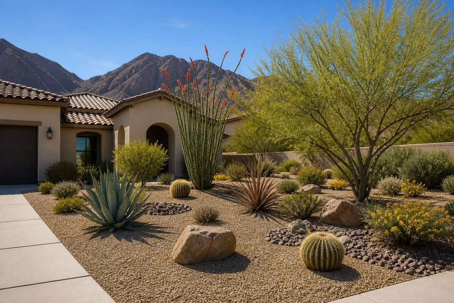 Yard cleanup and maintenance on a Las Vegas property