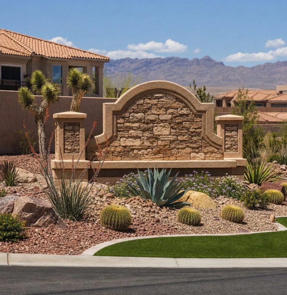 HOA common-area landscape in the Las Vegas Valley