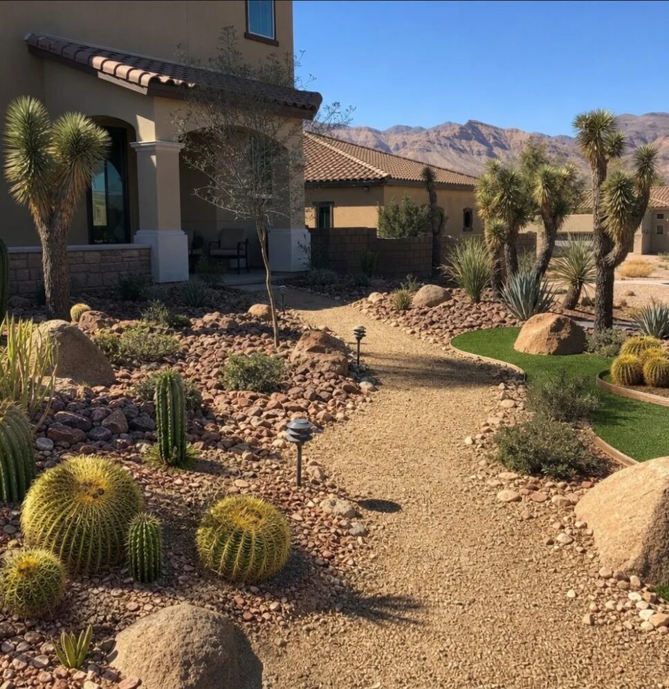 Finished landscape design in Las Vegas