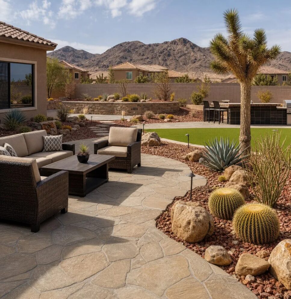 Hardscape and outdoor living details in Las Vegas