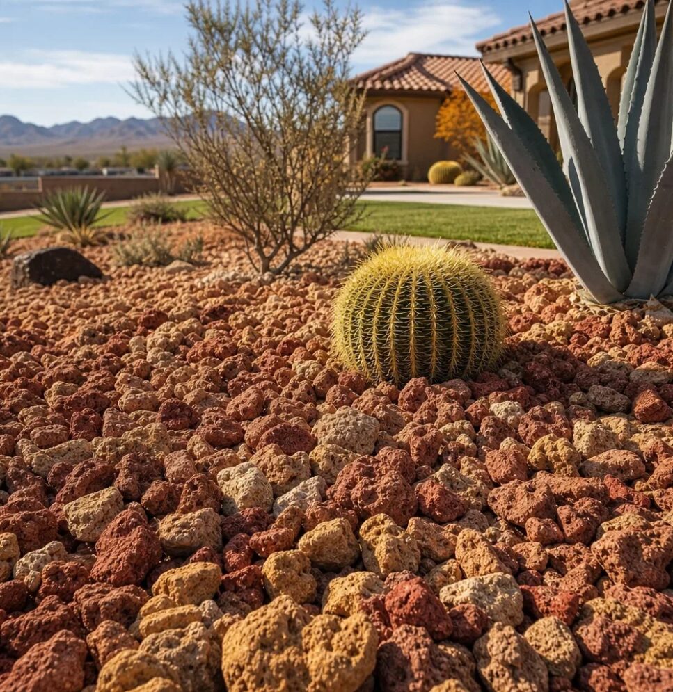 Finished residential yard in the Las Vegas Valley