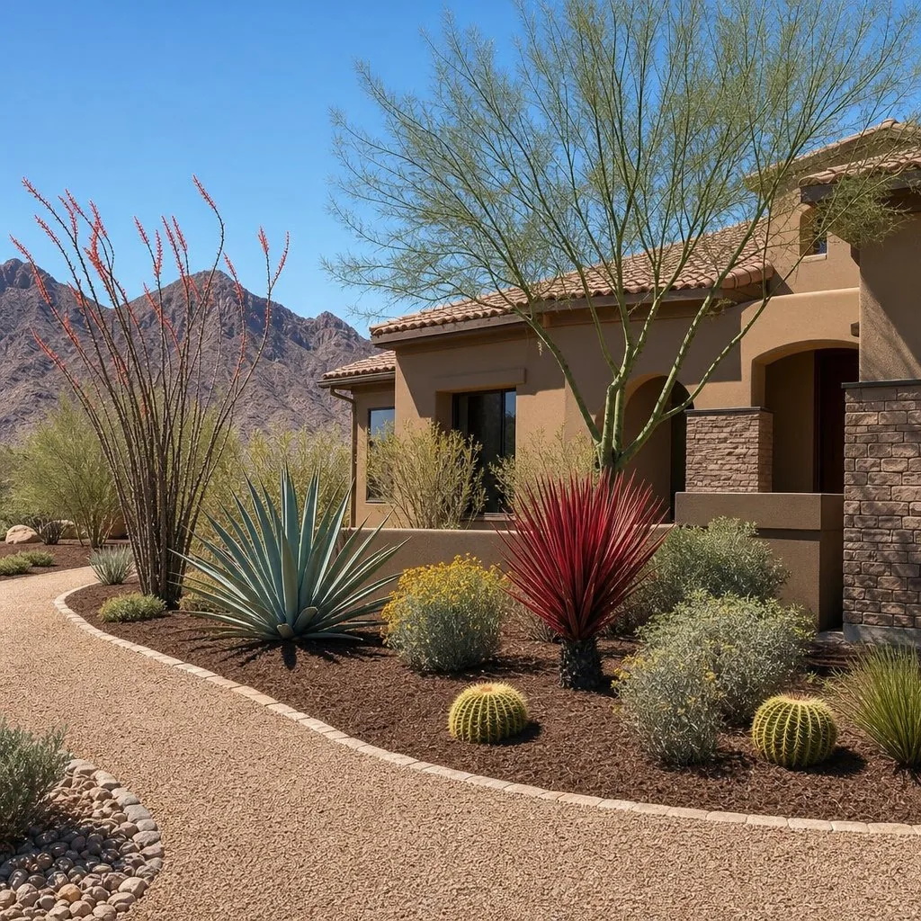 Seasonal debris clearing on a Las Vegas property
