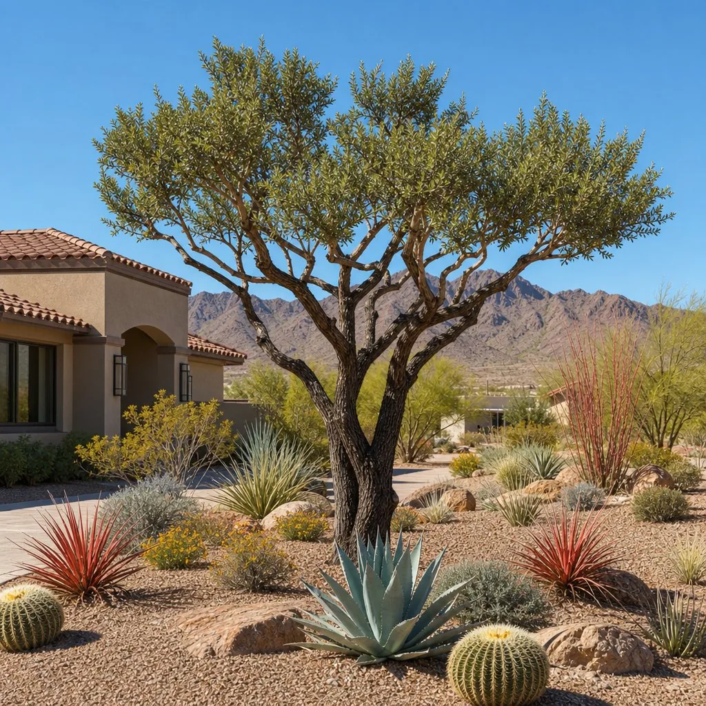 Structural pruning of a desert tree in Las Vegas
